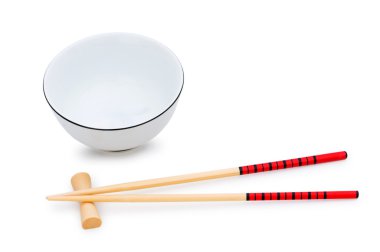 kase ve izole chopsticks