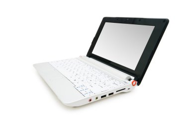 şık netbook üzerinde beyaz izole