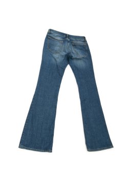 Çift kot üzerinde beyaz izole