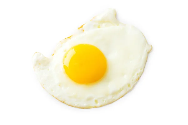 孤立在白色的煎的鸡蛋 — 图库照片