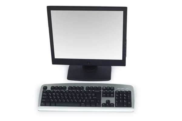Computador desktop isolado no branco — Fotografia de Stock