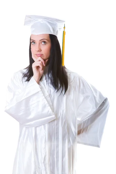Fiatal diplomás elszigetelt a fehér — Stock Fotó