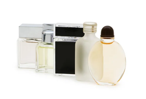 Lahvičky parfému, samostatný — Stock fotografie