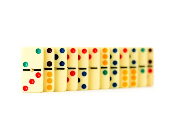 Färgglada dominobrickor isolerade — Stockfoto
