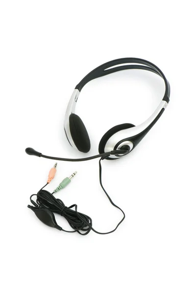 Zestaw słuchawkowy na białym tle — Zdjęcie stockowe