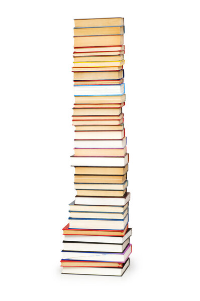 Stack of books isolated
