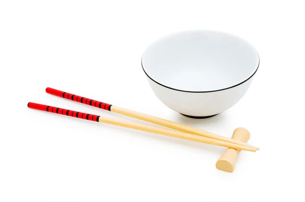 Kase ve izole chopsticks — Stok fotoğraf