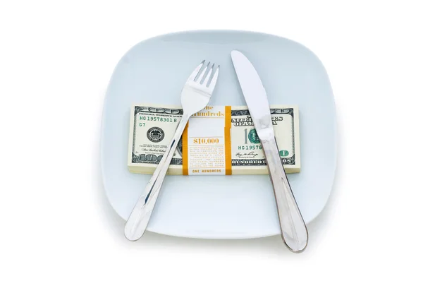 Financial concept - eating money — Stock Photo, Image