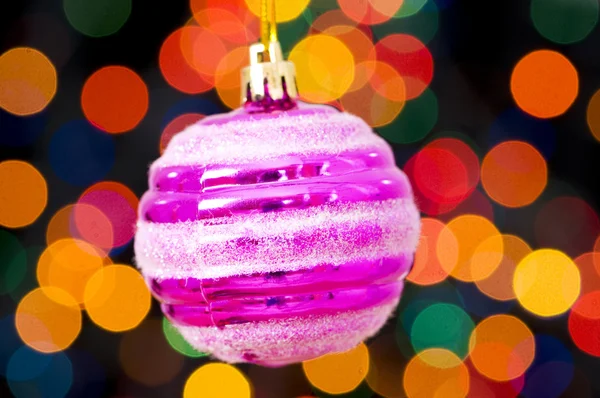 Noel dekorasyonu ve bulanık ışıklar — Stok fotoğraf