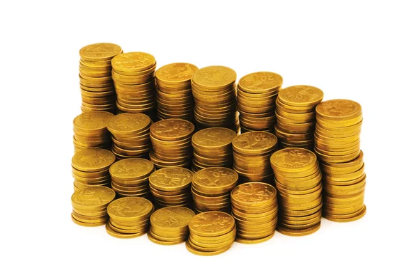 Montón de monedas aisladas en el blanco — Foto de Stock