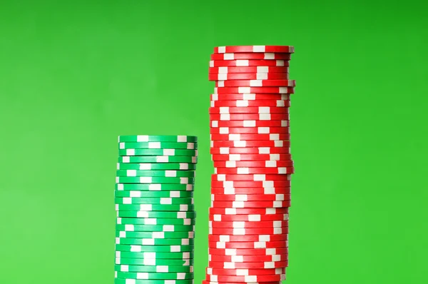 Stapel van casino chips — Stockfoto