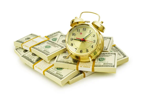 Χρόνος είναι έννοια χρήματα με δολάρια — Φωτογραφία Αρχείου