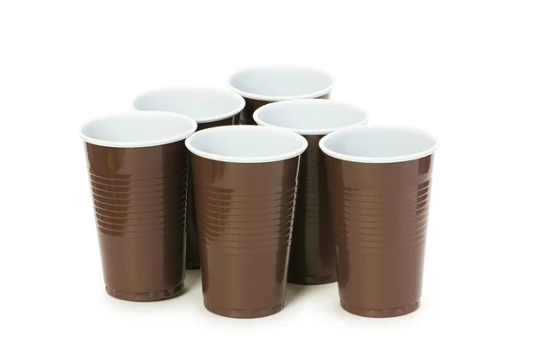 Wegwerp cups geïsoleerd — Stockfoto