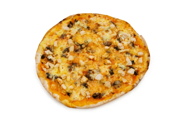 Runda pizza isolerat på vita — Stockfoto