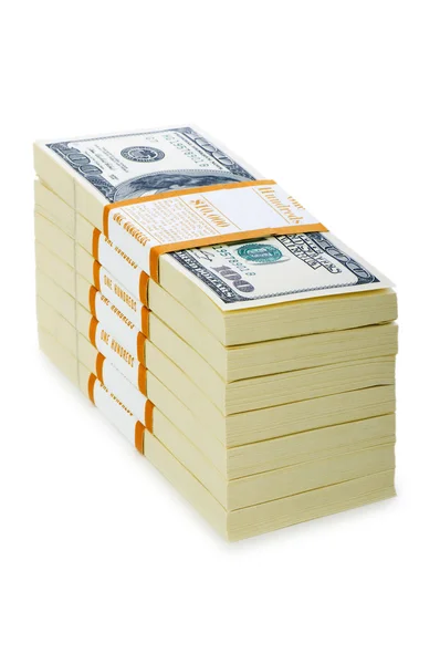 Izole dolar yığını — Stok fotoğraf
