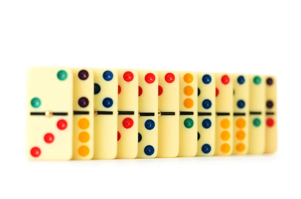 Färgglada dominobrickor isolerade — Stockfoto