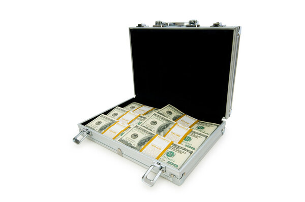 Money in the case isolated