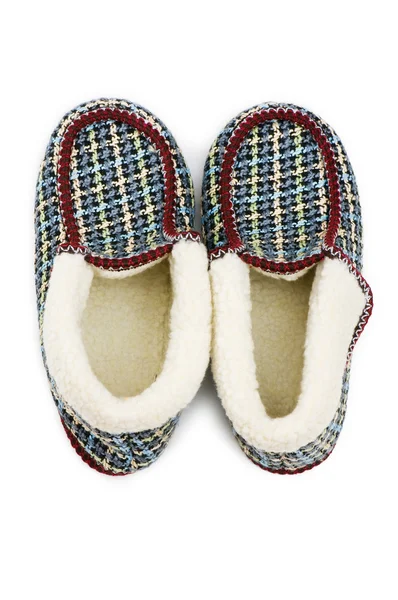 Warm slippers isolated on the white — Stock Photo, Image