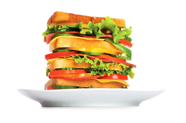 Γίγαντας σάντουιτς απομονωμένη στο λευκό — Φωτογραφία Αρχείου