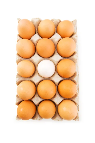 Mit Eiern aus dem Massenkonzept herausstechen — Stockfoto