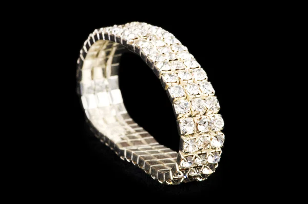 Jewellery ring isolated on the black — Stock Photo, Image