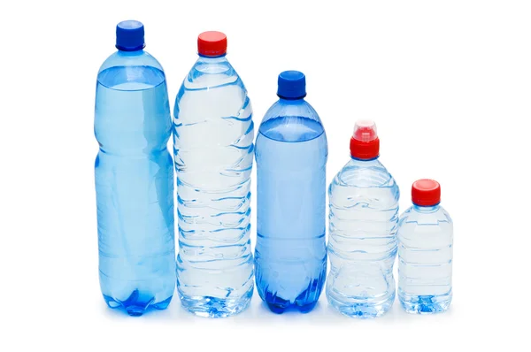 Botellas de agua aisladas en el blanco —  Fotos de Stock