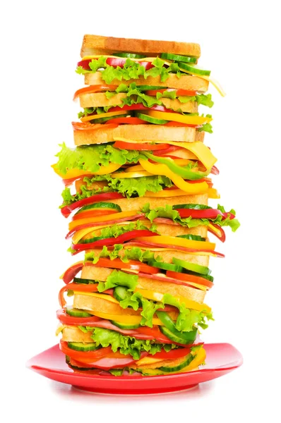 Reus sandwich geïsoleerd op de witte — Stockfoto
