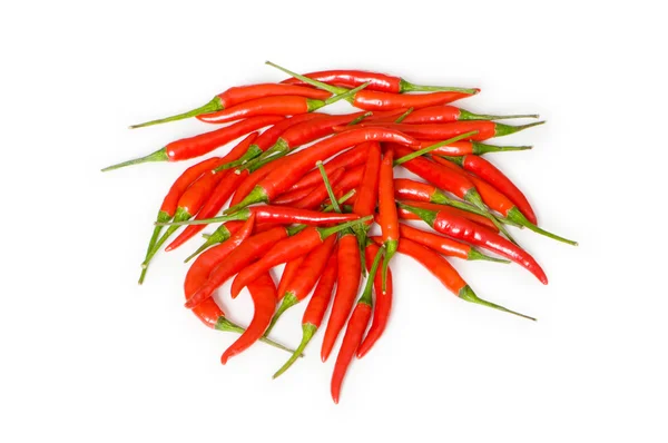 Červené chilli papričky, samostatný — Stock fotografie