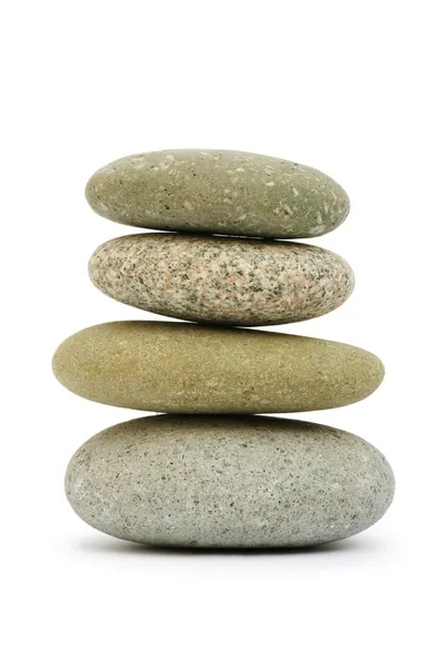 Stack of pebbles isolated Stock Image