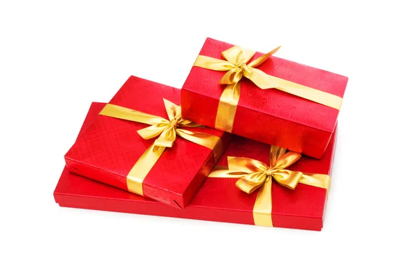 Gift boxes isolated on the white Royalty Free Stock Photos