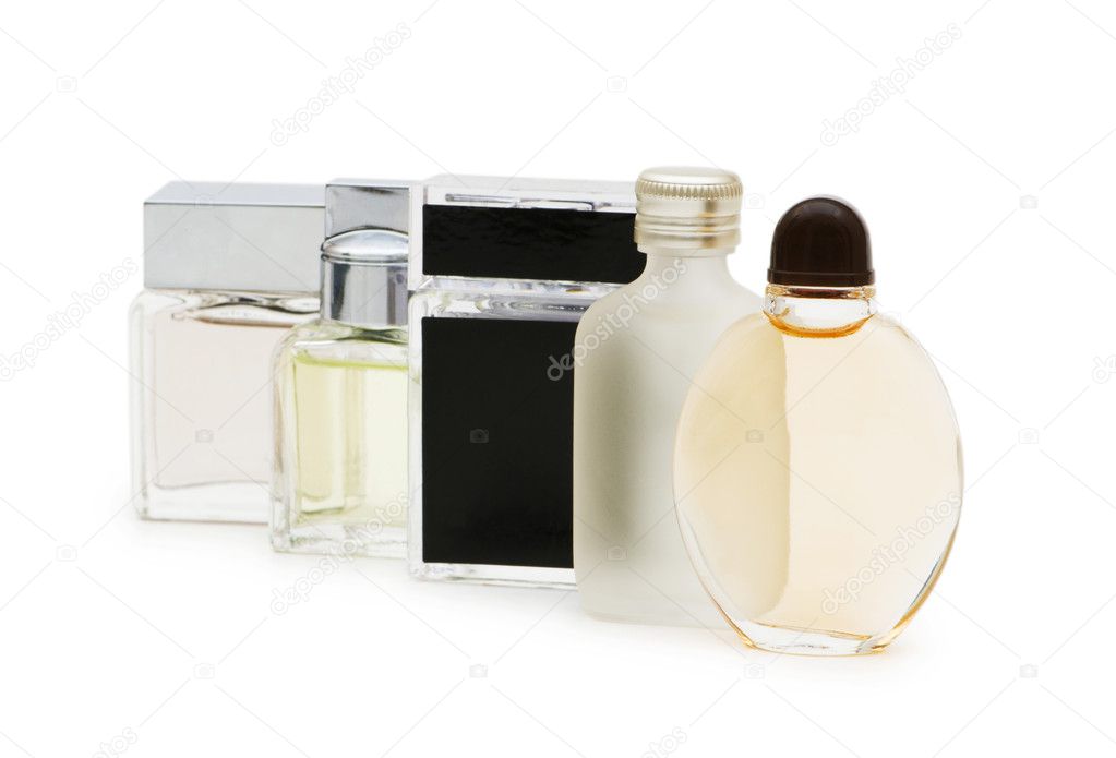 Bottles of perfume isolated