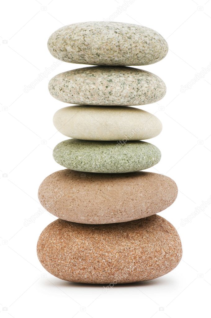 Stack of pebbles isolated