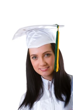 Young graduate isolated on the white clipart