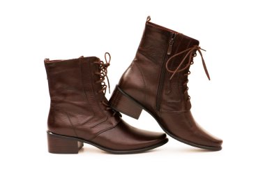Brown boots isolated on the white и clipart