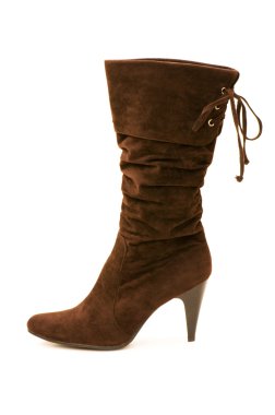 Brown boots isolated on the white clipart