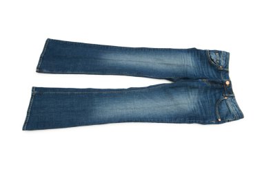 Pair of jeans isolated on the white clipart