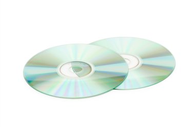 Two cd discs isolated on the whte clipart