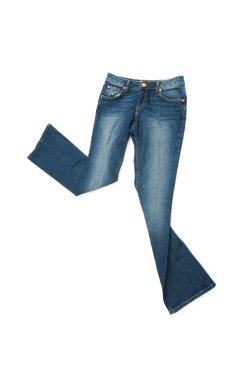 Pair of jeans isolated on the white clipart