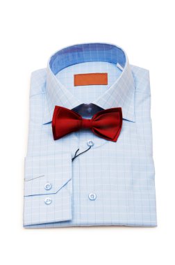 gömlek ve kravat üzerinde beyaz izole