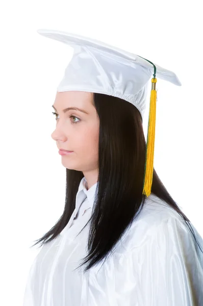 Fiatal diplomás elszigetelt a fehér — Stock Fotó