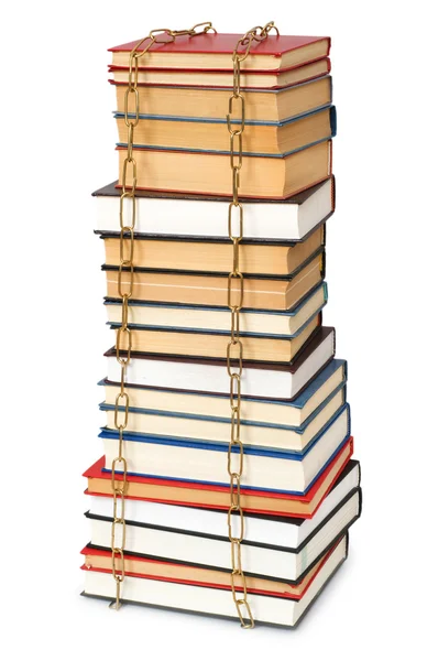 Concetto di censura con libri e catene — Foto Stock