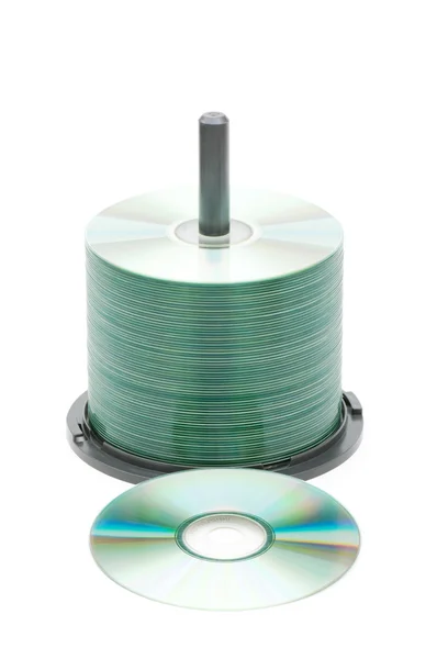 Spindle of cd disks isolated — Stock Photo, Image