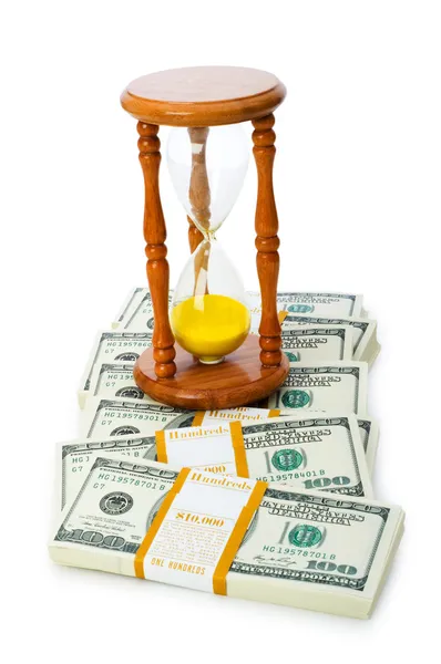 El tiempo es concepto de dinero con dólares — Foto de Stock