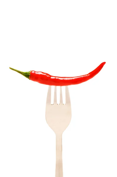 Röd paprika isolerat på vita — Stockfoto