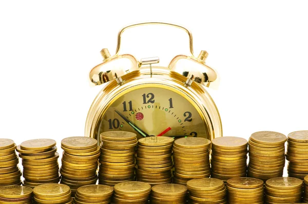 Zeit ist Geld Konzept mit Uhr — Stockfoto