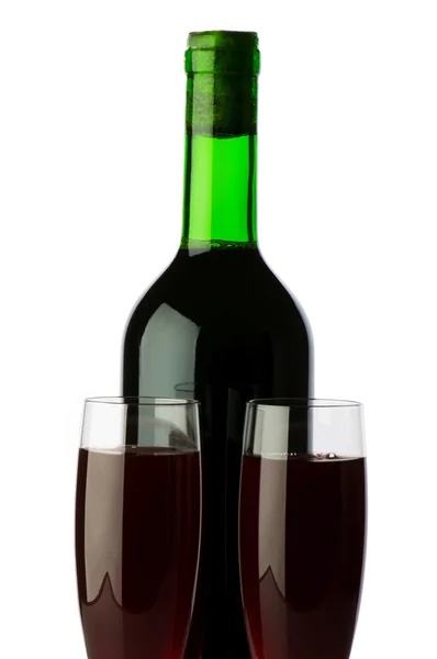 Şişe ve şarap cam — Stok fotoğraf