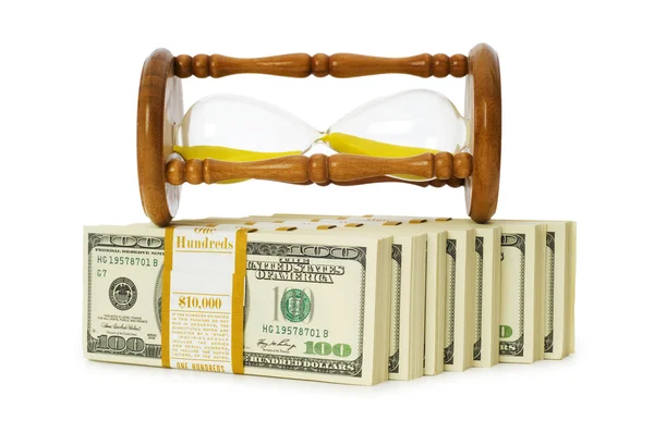 Время - это денежная концепция с долларами — стоковое фото