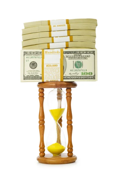 Tempo é conceito de dinheiro com dólares — Fotografia de Stock