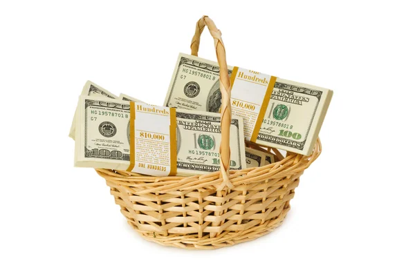 Stock image Basket full of dollars isolated