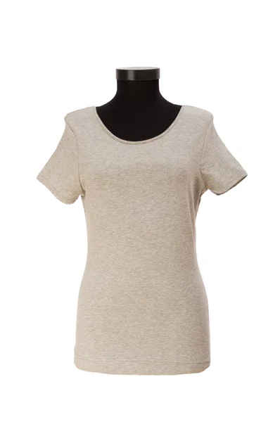 Žena tričko izolovaných na bílém — Stock fotografie